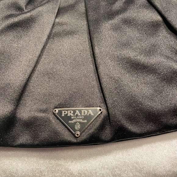 Prada Silk & Leather Bag 12"X5" - Picture 6 of 8